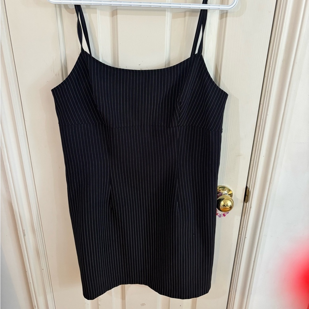 Black Pinstripe Women's Top
